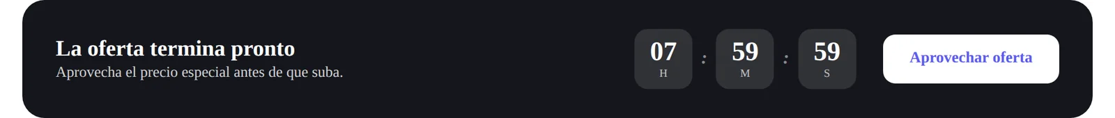 Contador de oferta a punto de terminar